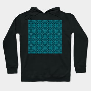 Tile Pattern, Ornate Check Print Hoodie